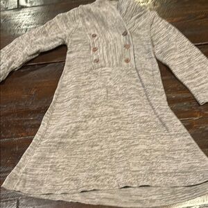 Stylish Gray Button-Up Sweater Dress